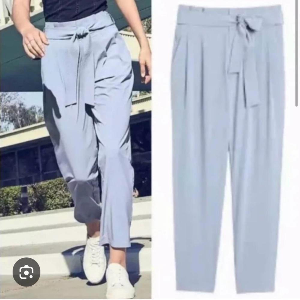 Athleta Soft blue Skyline Tie-Belt pants